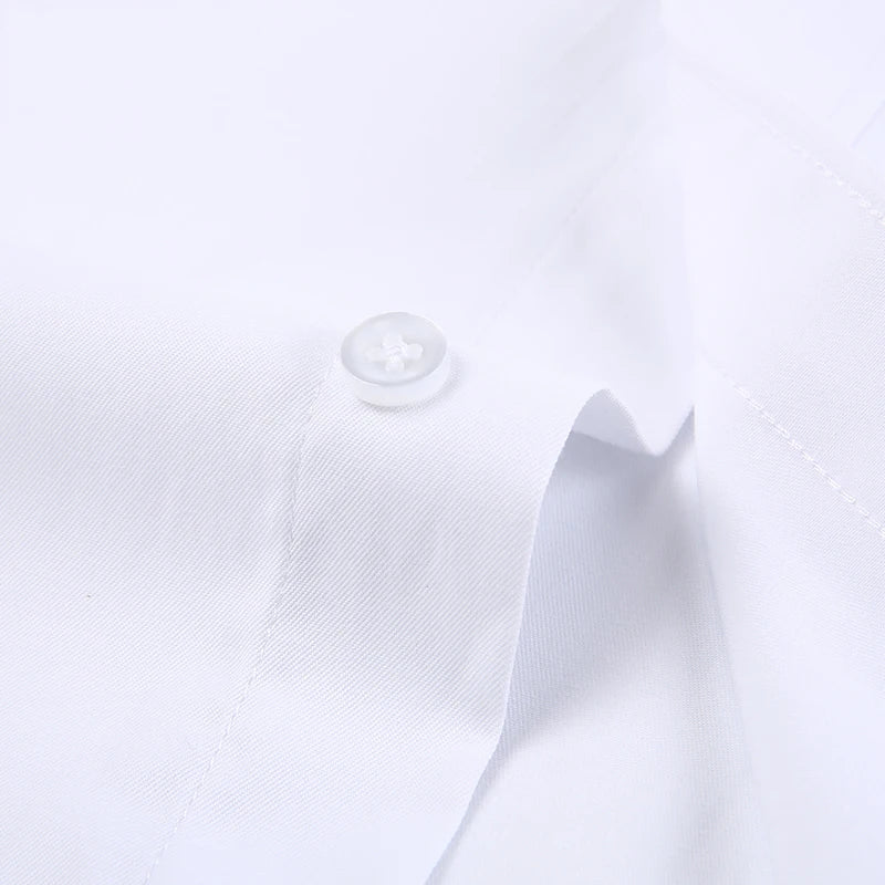 Men's Classic Long Sleeve Standard-fit Dress Shirts Formal Business Social Simple Basic Design White Work Office Casual Shirt
