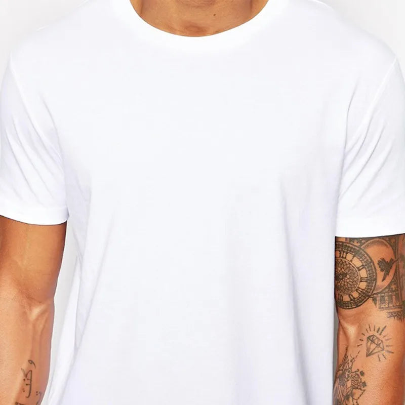 2026 Brand New Clothing Mens Black Mens Long T shirt Tops Hip Hop Man T-shirt Short Sleeve Casual Men Tee shirts For Male