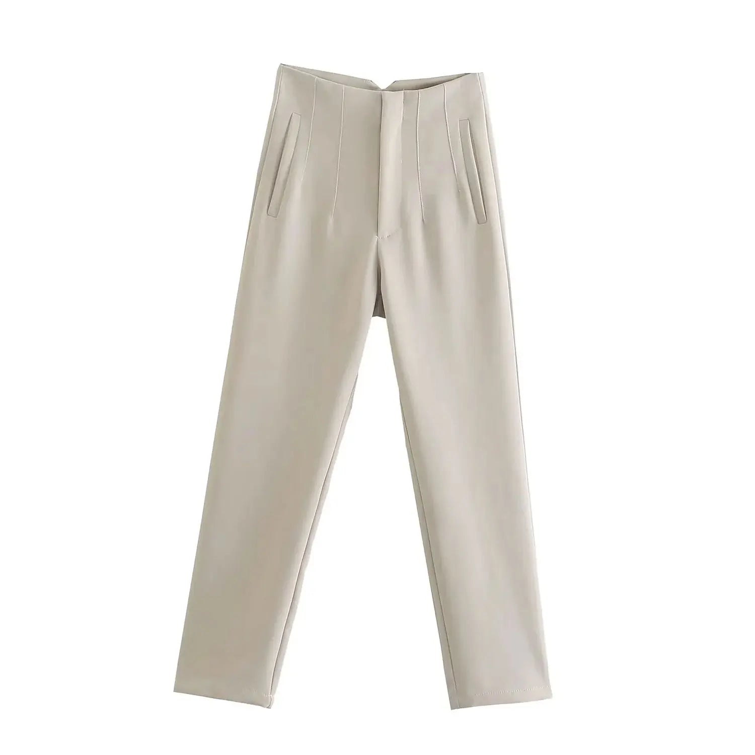 HH Women Elegant Solid Pencil Pants High Waist Pant For Women Casual Streetwear
