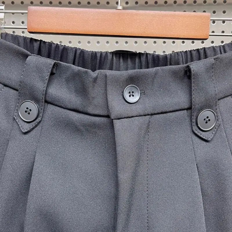 2024 New Spring and Autumn Fashion Brand Wrinkled and Handsome High Waist Button Loose Casual Harlan Suit Pants for Men