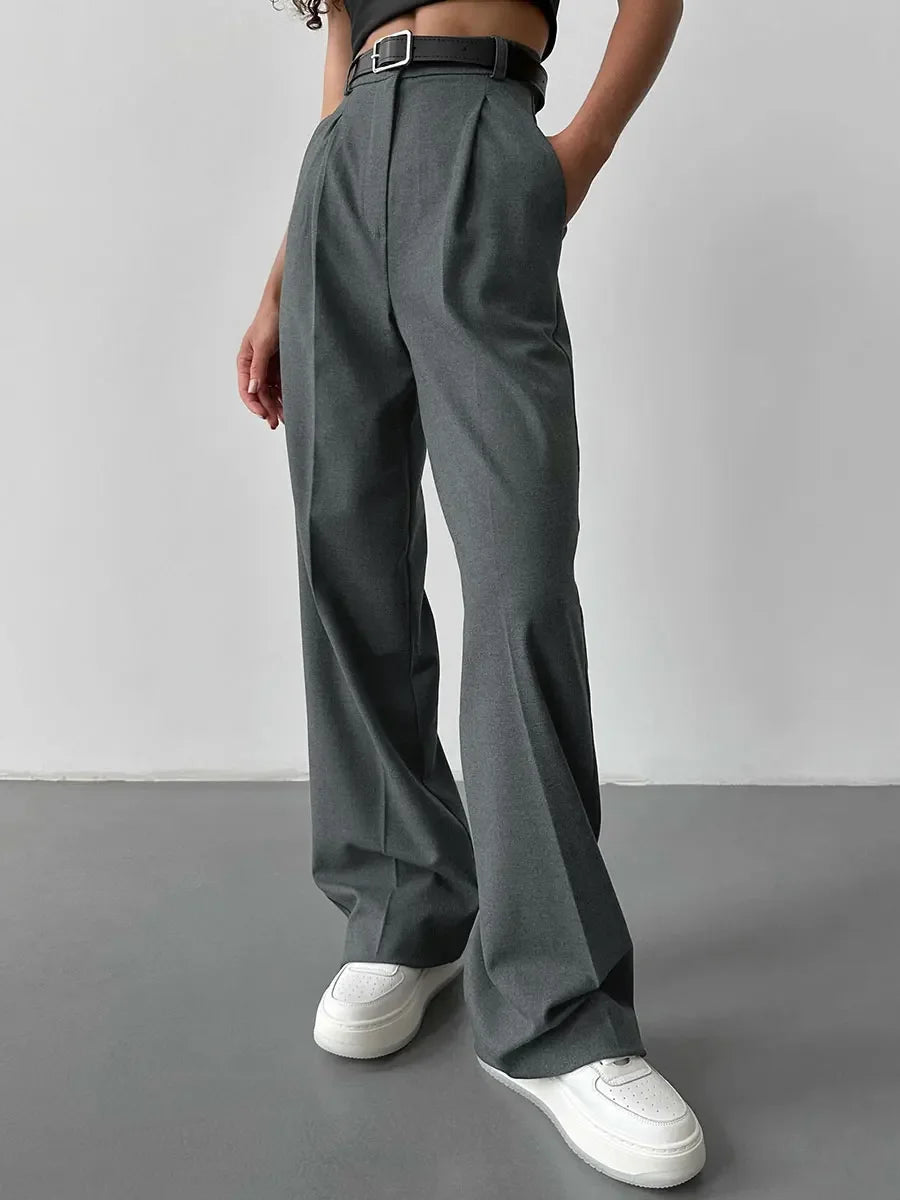 Bornladies Autumn Office Ladies Trousers Women High Waist Pants Pockets Female Summer