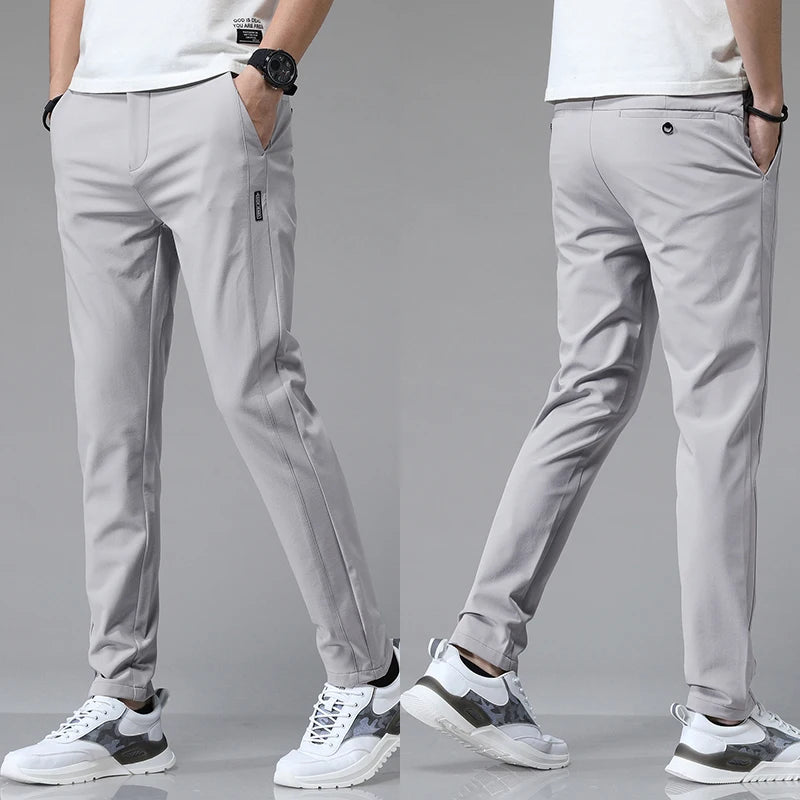 5 Colors Spring Summer Ultra-thin Men's Stretch Slim Straight Casual Pants High Quality