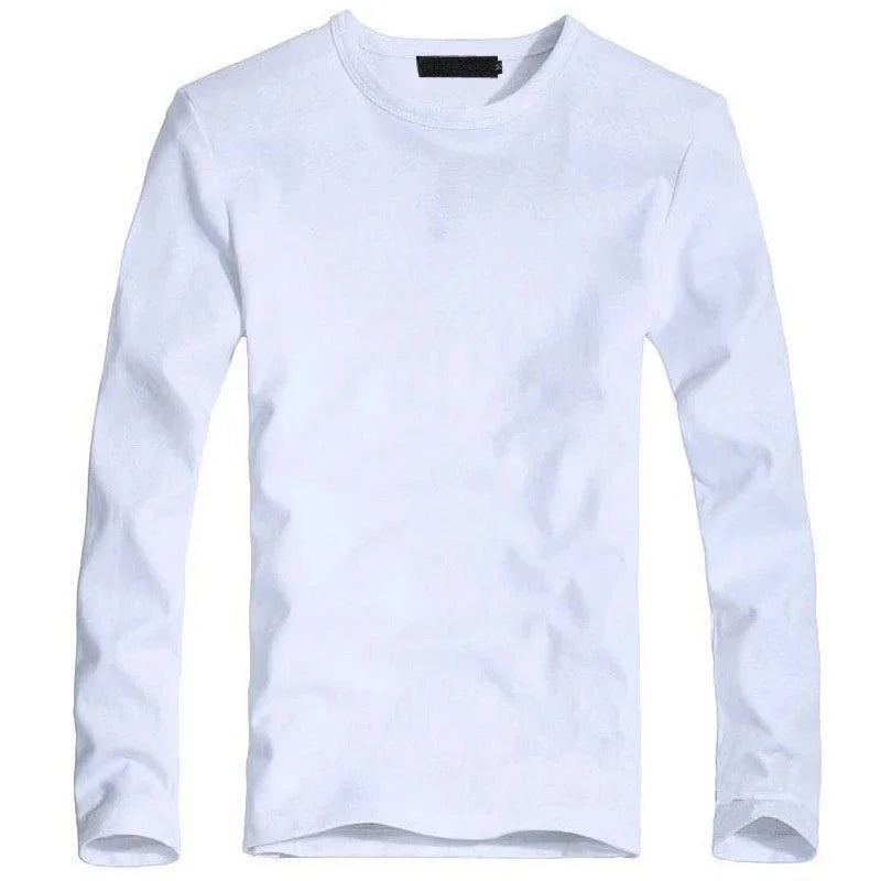 2026 Elastic Mens T-Shirt V-Neck Long Sleeve Men T Shirt For Male T-Shirts Man Clothing TShirt Brand New Solid Color Tops Tees