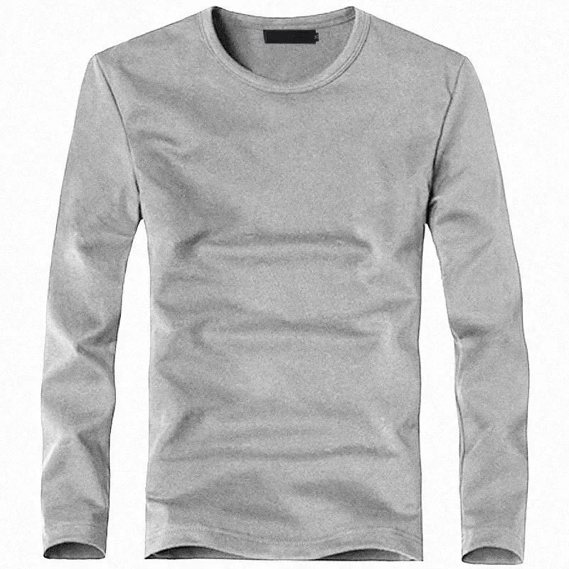 2026 Elastic Mens T-Shirt V-Neck Long Sleeve Men T Shirt For Male T-Shirts Man Clothing TShirt Brand New Solid Color Tops Tees