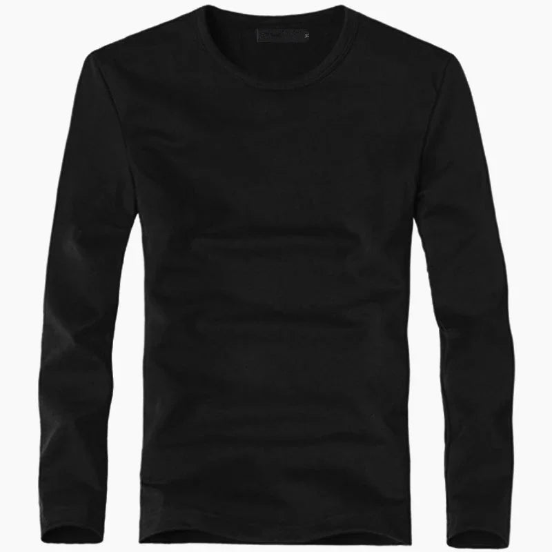 2026 Elastic Mens T-Shirt V-Neck Long Sleeve Men T Shirt For Male T-Shirts Man Clothing TShirt Brand New Solid Color Tops Tees