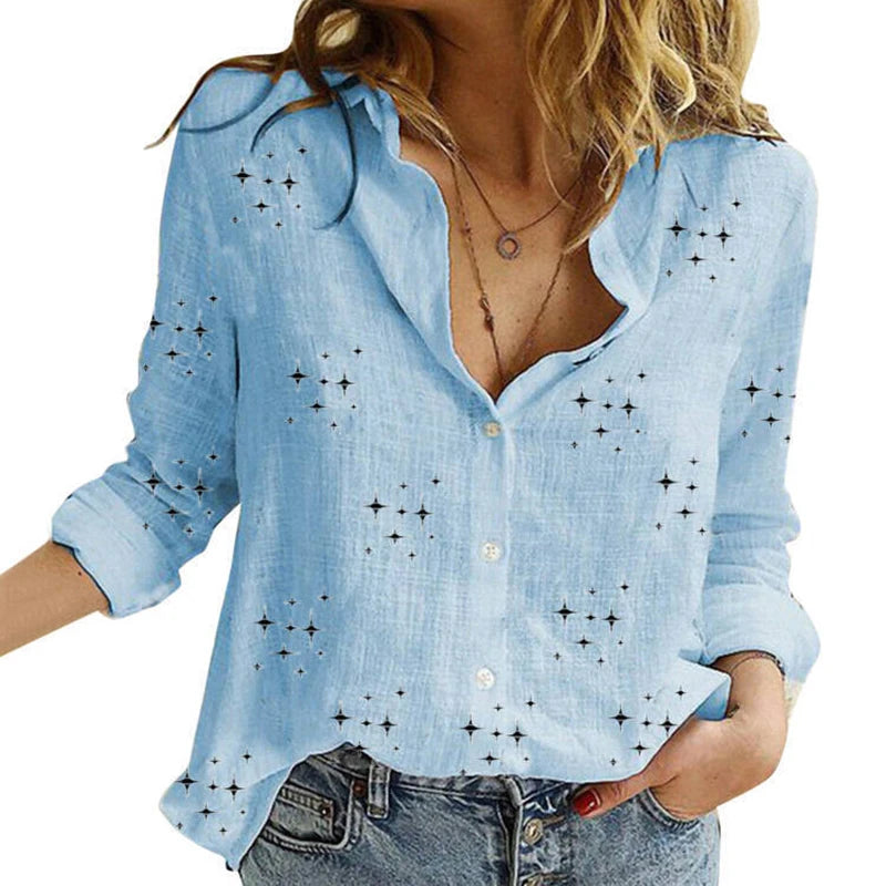 Elegant Cotton Linen Shirts Women