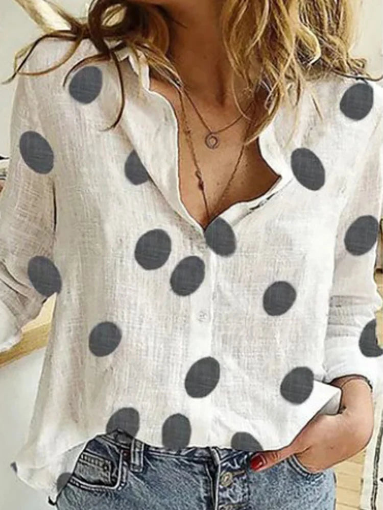 Elegant Cotton Linen Shirts Women