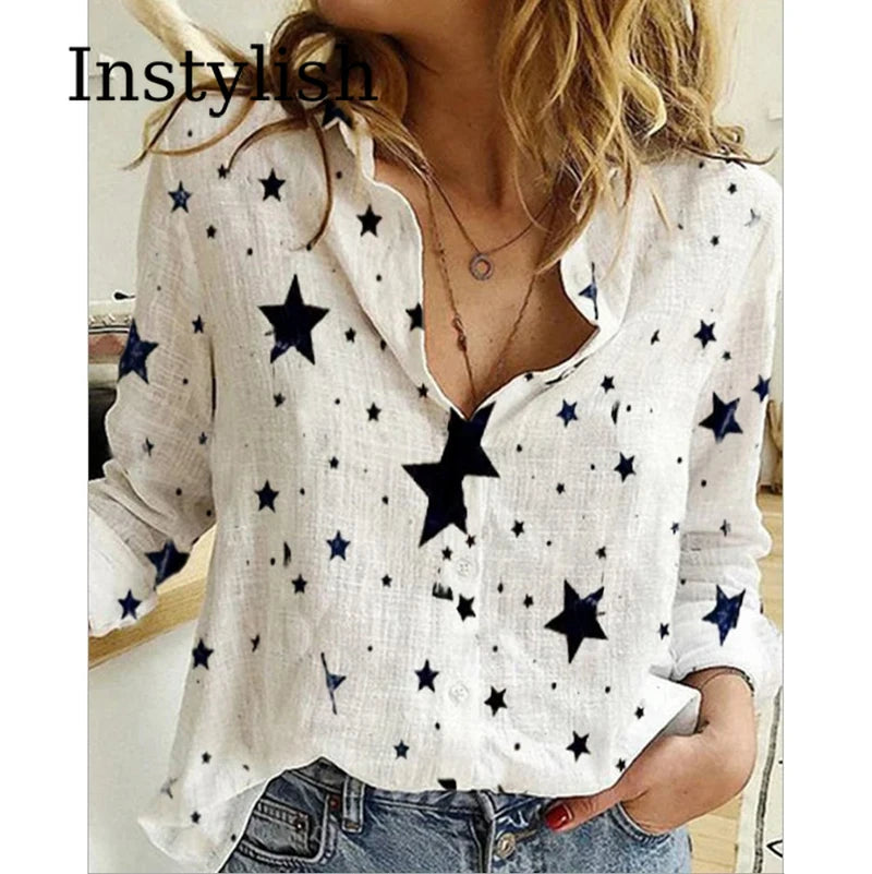 Elegant Cotton Linen Shirts Women