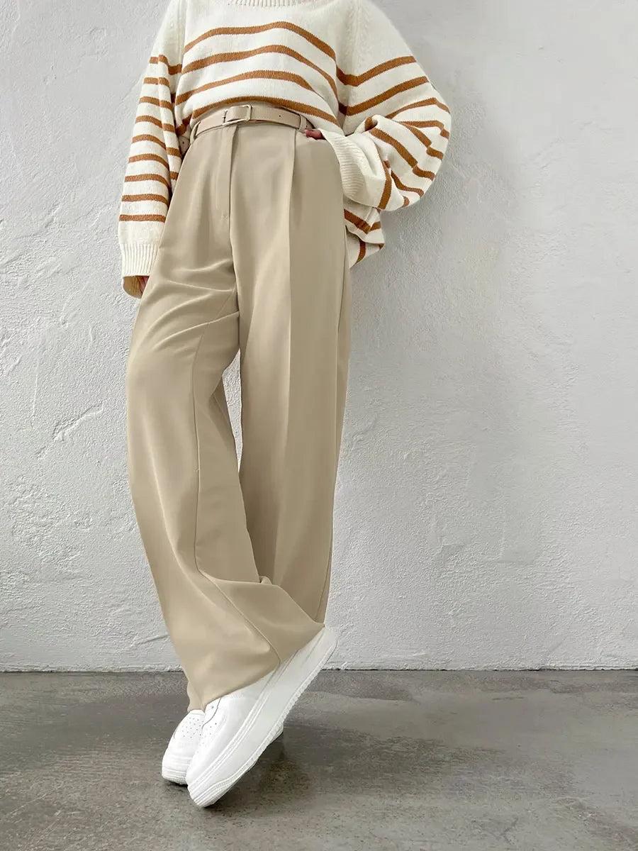 Bornladies Autumn Office Ladies Trousers Women High Waist Pants Pockets Female Summer