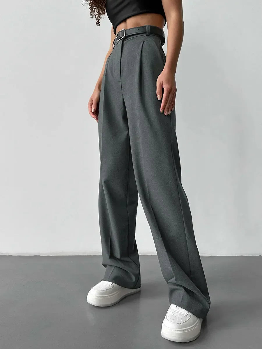 Bornladies Autumn Office Ladies Trousers Women High Waist Pants Pockets Female Summer