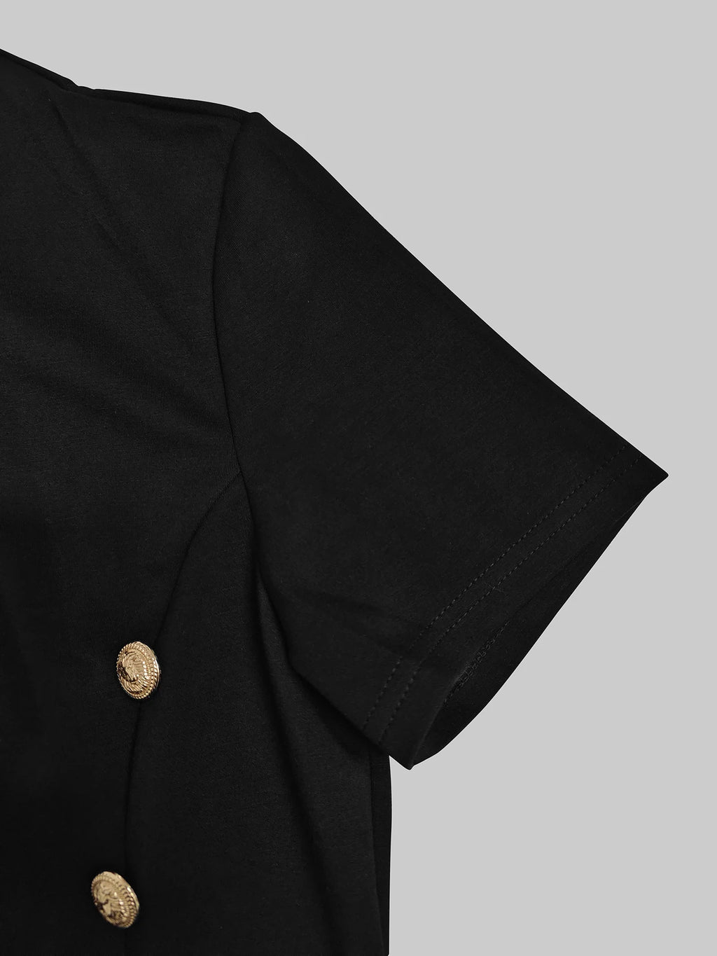 Modigirl Wedding Black Dresses for Women Gold Button Clothes Asymmetrical 2025 Summer Woman