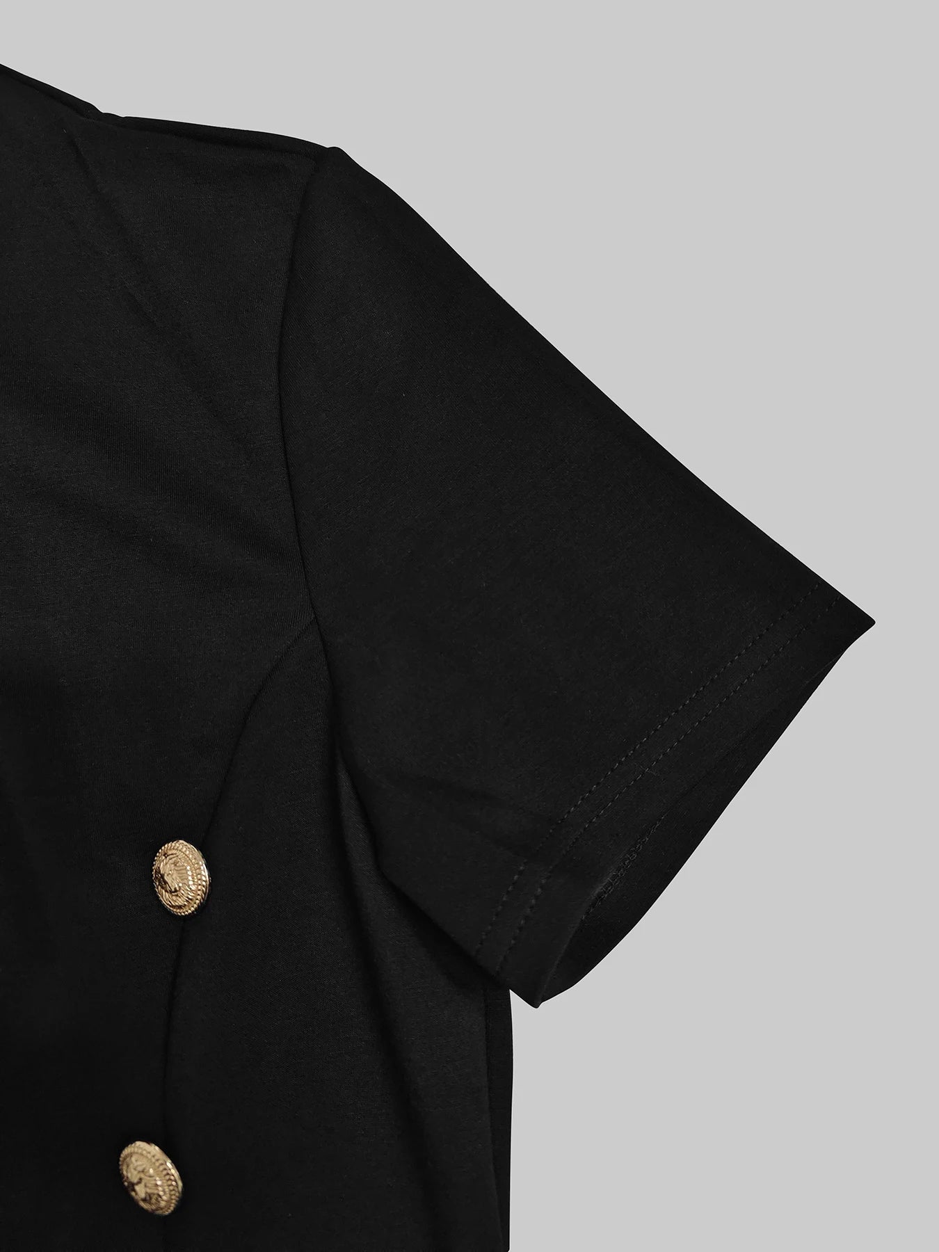 Modigirl Wedding Black Dresses for Women Gold Button Clothes Asymmetrical 2025 Summer Woman