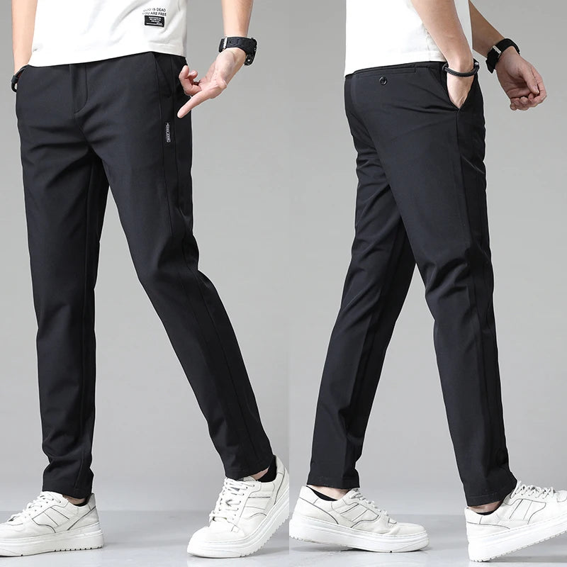 5 Colors Spring Summer Ultra-thin Men's Stretch Slim Straight Casual Pants High Quality