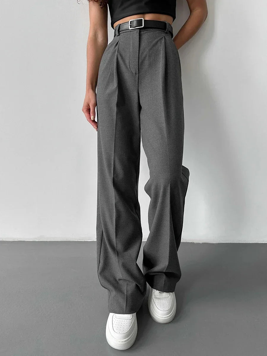 Bornladies Autumn Office Ladies Trousers Women High Waist Pants Pockets Female Summer