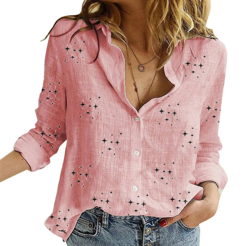 Elegant Cotton Linen Shirts Women