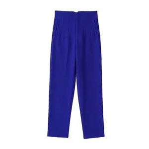 HH Women Elegant Solid Pencil Pants High Waist Pant For Women Casual Streetwear