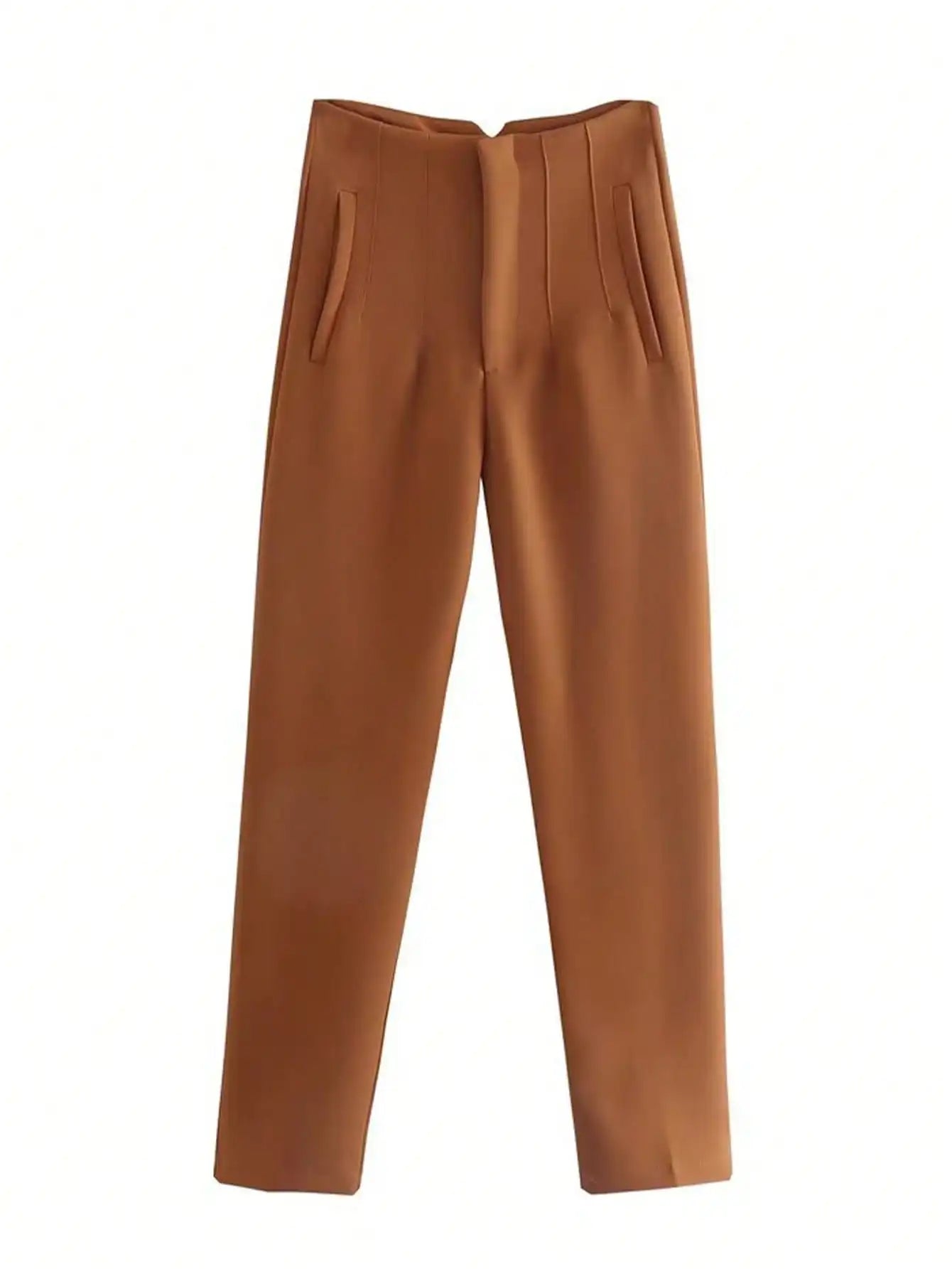 HH Women Elegant Solid Pencil Pants High Waist Pant For Women Casual Streetwear