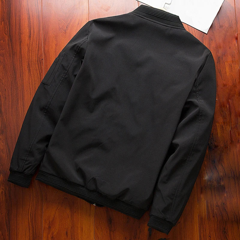 Men Bomber Jacket Thin Slim Long Sleeve baseball Jackets