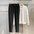 Autumn Winter Suit Pants Men Thick Business Elastic Waist Classic