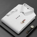 Brand Embroidered Men's Pure Cotton Popsicle Cotton Short Sleeved Polo Shirt Summer New Business