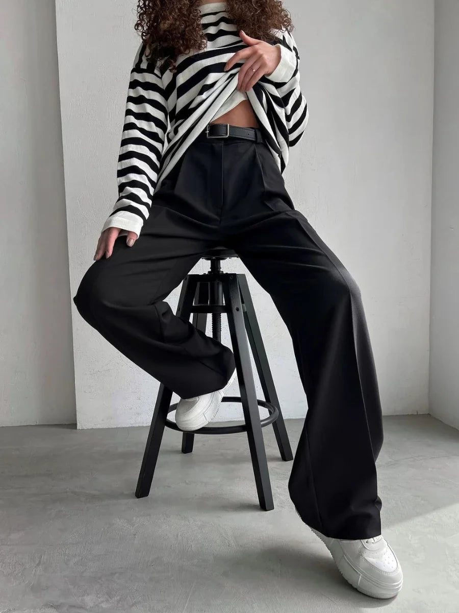 Bornladies Autumn Office Ladies Trousers Women High Waist Pants Pockets Female Summer