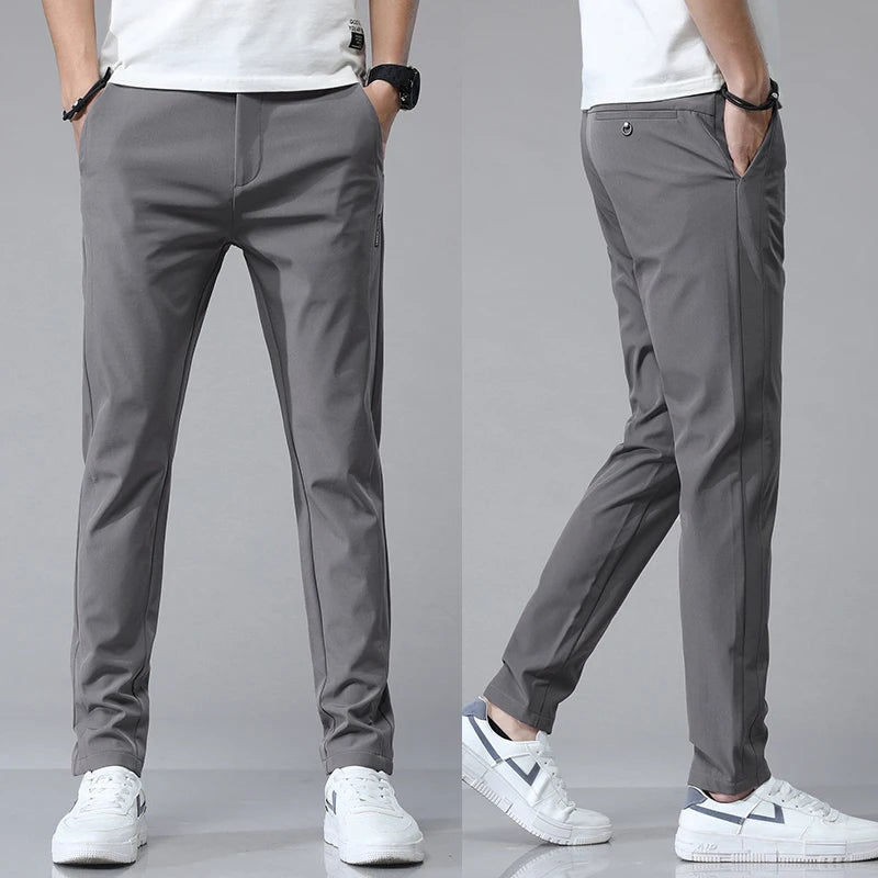 5 Colors Spring Summer Ultra-thin Men's Stretch Slim Straight Casual Pants High Quality