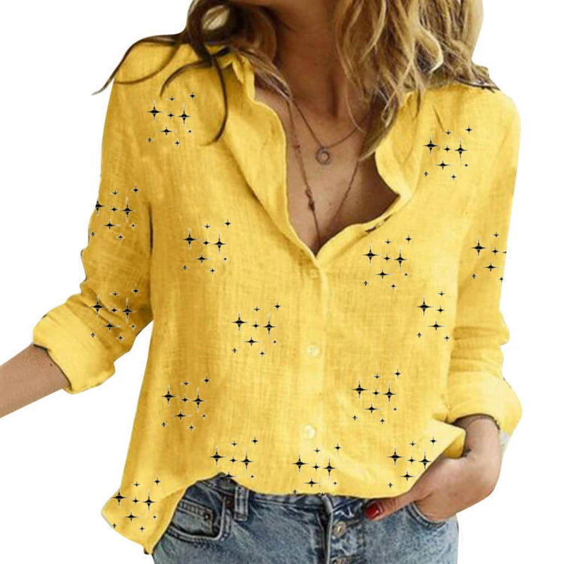 Elegant Cotton Linen Shirts Women