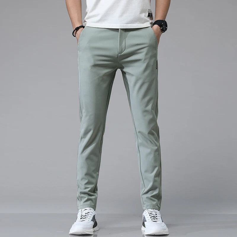 5 Colors Spring Summer Ultra-thin Men's Stretch Slim Straight Casual Pants High Quality