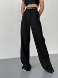 Bornladies Autumn Office Ladies Trousers Women High Waist Pants Pockets Female Summer