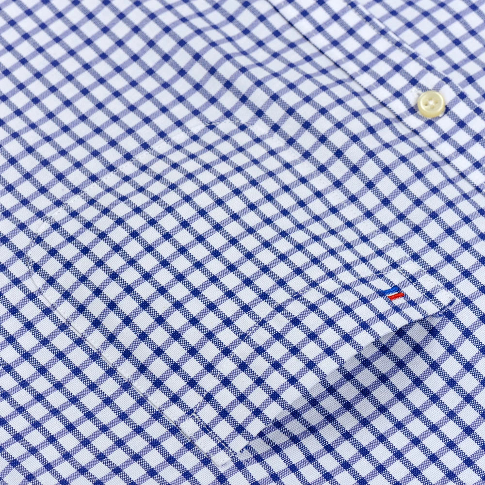 Men's Long Sleeve Oxford Plaid Striped Work Casual Shirt with Pocket, Spring Autumn  Cotton Blend Regular-fit Button-down Shirts