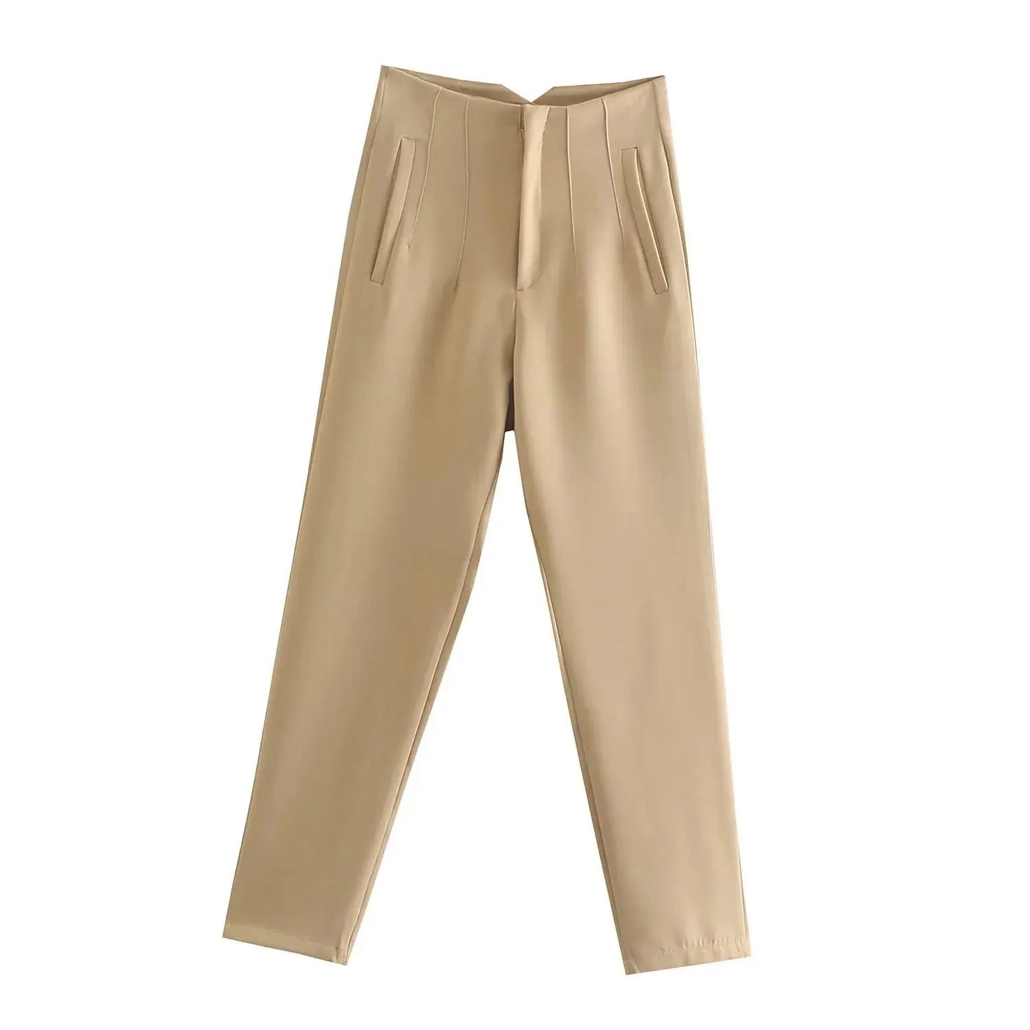 HH Women Elegant Solid Pencil Pants High Waist Pant For Women Casual Streetwear
